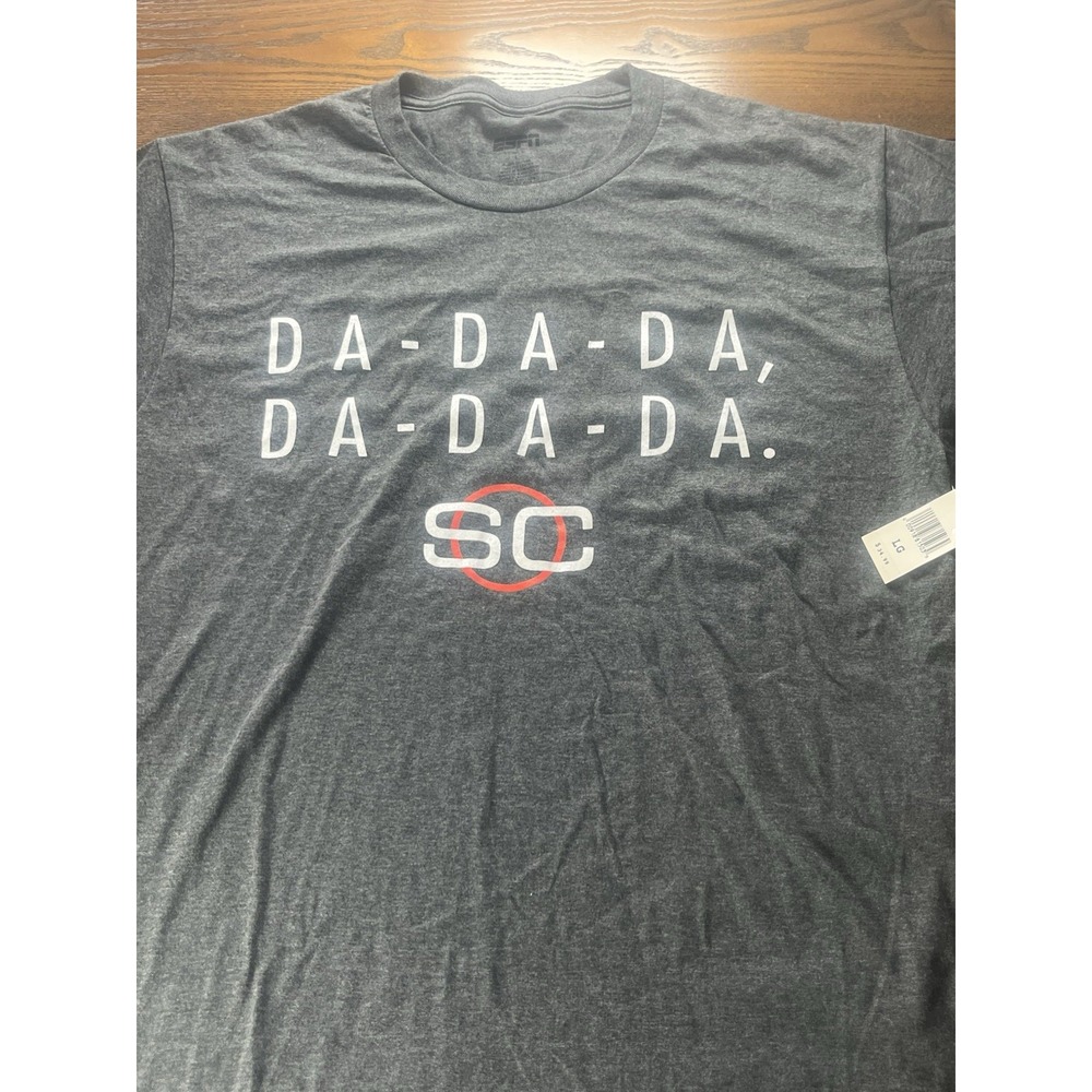NEW Disney Da-Da-Da-Da-Da-Da Sports Center Large Dark/Charcoal Gray T Shirt NWT